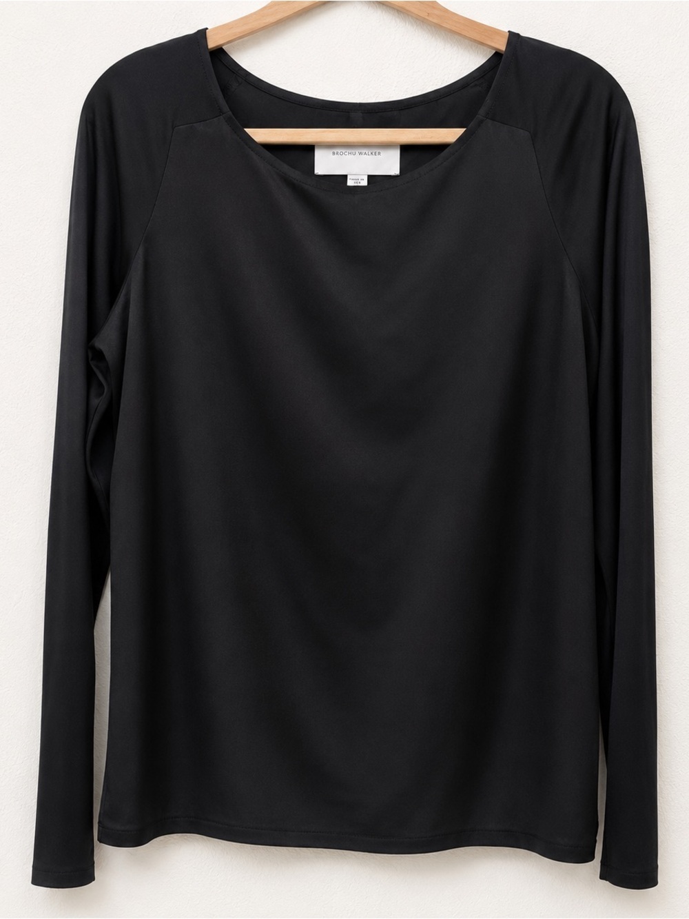 Brochu Walker silk Black Long Sleeve blouse quiet luxury classic work business
